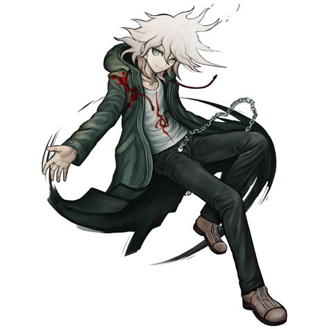 Stance Nagito stands upright, fairly casually, occasionally fixing his coat and hair. . Nagito komaeda official art